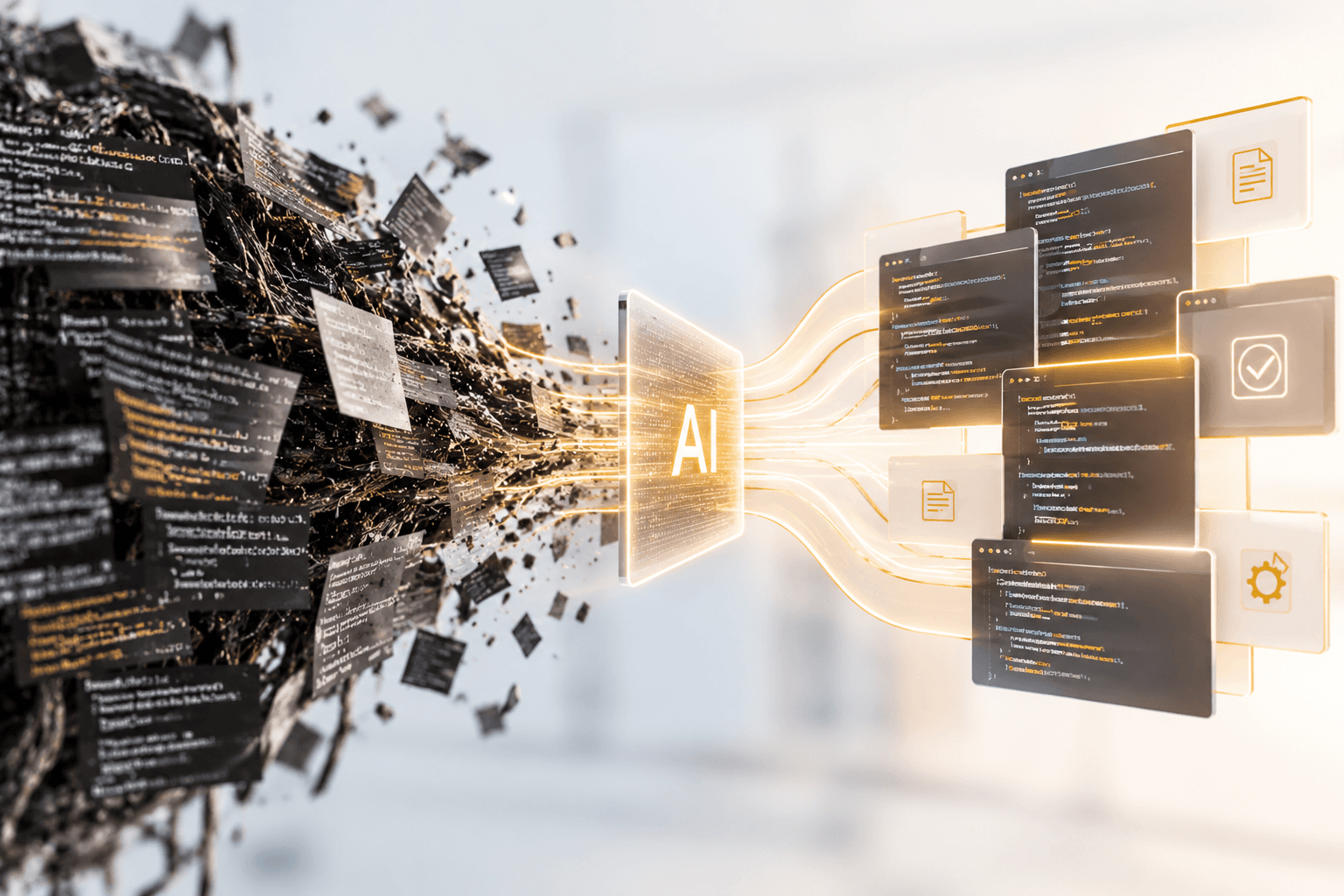 A modern workspace used for AI-assisted code modernization