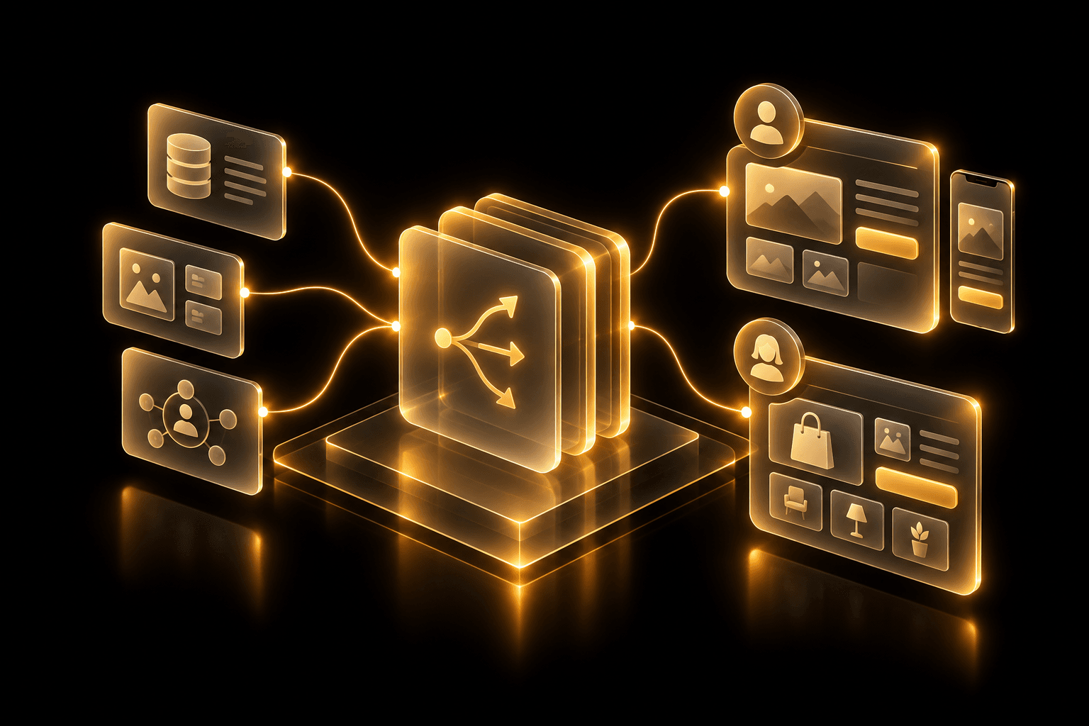 Glowing modules of a connected marketing and personalization system
